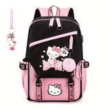 Hello Kitty Kurumi Cute Laptop Backpack Women Travel Hiking Backpack Men Large Cartoon School Bag 18 Inch
