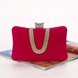 Luxurious Large Capacity U-Shaped Rhinestone Clutch Bag - Sparkling Evening Bag with Buckle Closure, Polyester Lining, and Solid Color Pattern - Perfect for Banquet and Formal Occasions