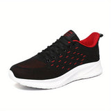 Men's Trendy Knitted Breathable Lightweight Shock-Absorbing Comfy Running Shoes, Spring And Summer