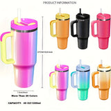 Vacuum Insulated 40 oz Stainless Steel Tumbler with Handle - BPA-Free, Shatterproof Travel Mug for Hot/Cold Drinks, Perfect Outdoor Gift