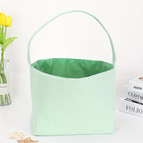 1pc Large Capacity Tote Bag, Easter Gift Bag, Easter Eggs Storage Bucket, Striped Seersucker Bunny Bag, Hunting Easter Eggs Handbag, Easter Party Decorations Gifts Bag, Party Tote Bags, Easter Gift Party Supplies