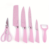 6-Piece Kitchen Knife Set - Ultra-Sharp Stainless Steel Blades with Non-Stick Coating, Dishwasher Safe - Includes 4 High-Quality Knives, Scissors, and Grater for Professional Chefs