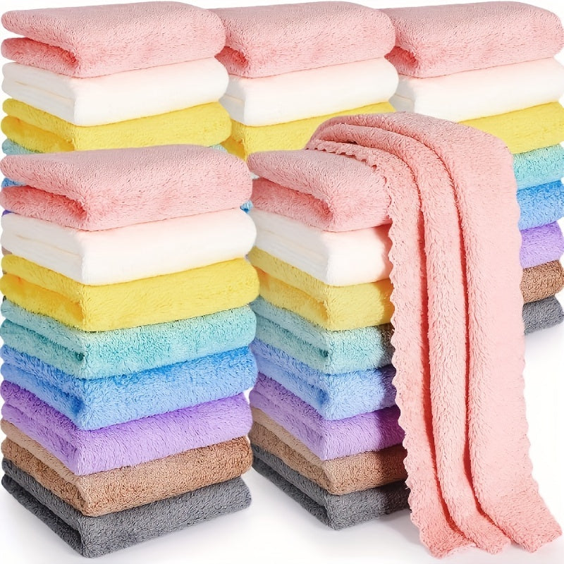 [Fast Arrival] 20pcs Soft Absorbent Fingertip Towels - Gentle Bathroom Essentials for Hand and Face, 9.8 * 9.8 Inches, Household Ordinary Handkerchiefs, Small Square Towels for Bathroom Supplies