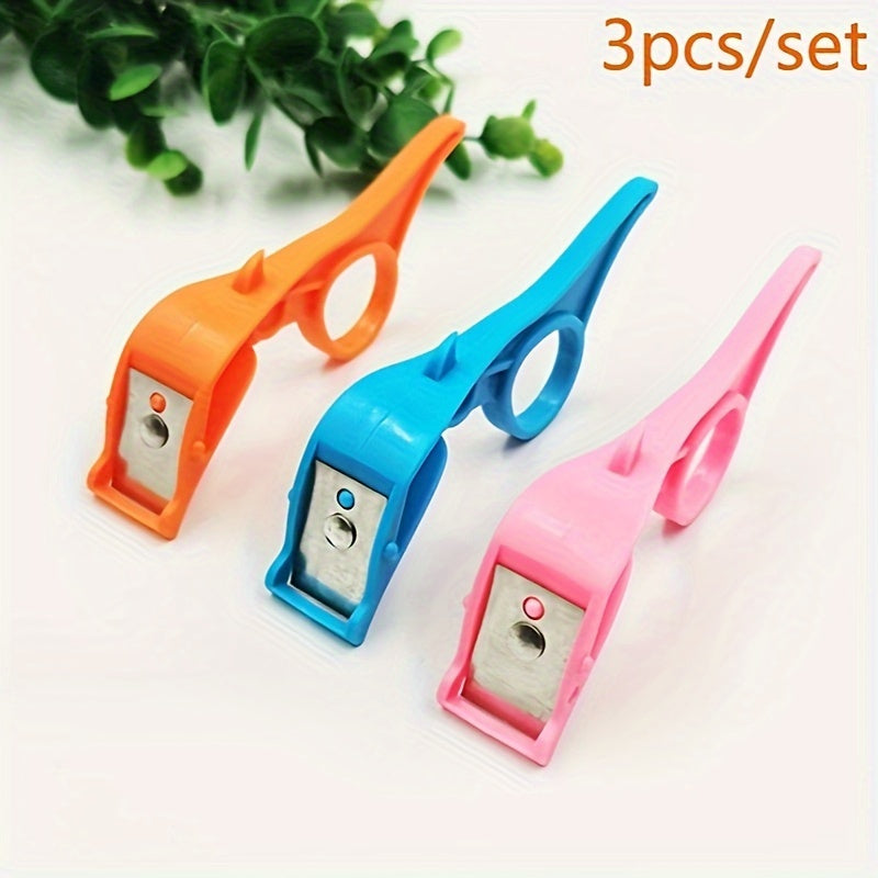 3pcs Portable Fruit Peeler Set - Stainless Steel Apple, Pear & Kiwi Skin Remover - Easy-to-Use Kitchen Gadget for Dorms & Home Use
