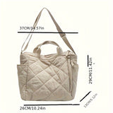 Quilted Puffer Tote Bag, Fashion Solid Color Minimalist Padded Crossbody Shoulder Bag for Women