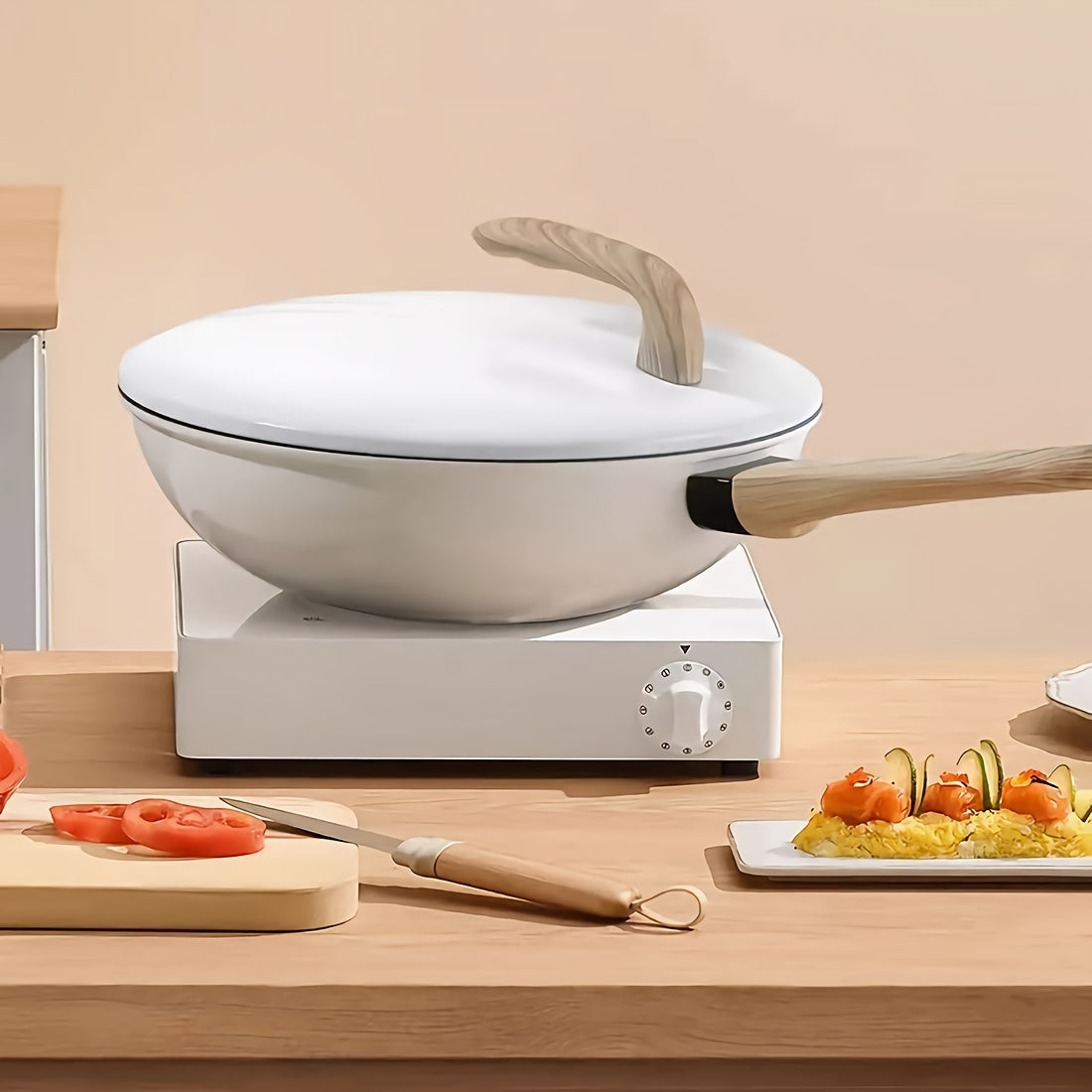 Premium Non-stick Pan Set-precision Cast Iron, Multi-layer Cooking Pot Gas And Induction Stove, Perfect Home Kitchen, With A Cover, Solid Wood Handle, Can Cook Soup And Pancake Stew Meat To Meet Different Cooking Needs