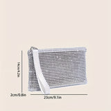 Sparkling Solid Color Plastic Wristlet Clutch Bag - Zipper Closure, Polyester Lining, Bling Rhinestone Accents for Formal Occasions, Weddings, Proms, and Carnivals - Perfect for Adding a Touch of Glamour to Your Night Out
