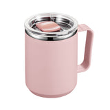 Ins Style Simple Office Water Cup with Lid and Handle Stainless Steel Afternoon Tea Coffee Mug
