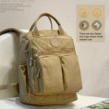 Large Capacity Backpacks for Women Casual Backpacks Women's High-capacity School Bag Solid Color Zipper Travel Bag Multi-pocket Laptop Bag