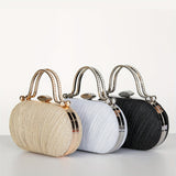 Sparkling Ruffled Clutch Bag - Shiny Top Ring Handle for Elegant Evening Wear - Perfect for Weddings, Parties, and Festivals