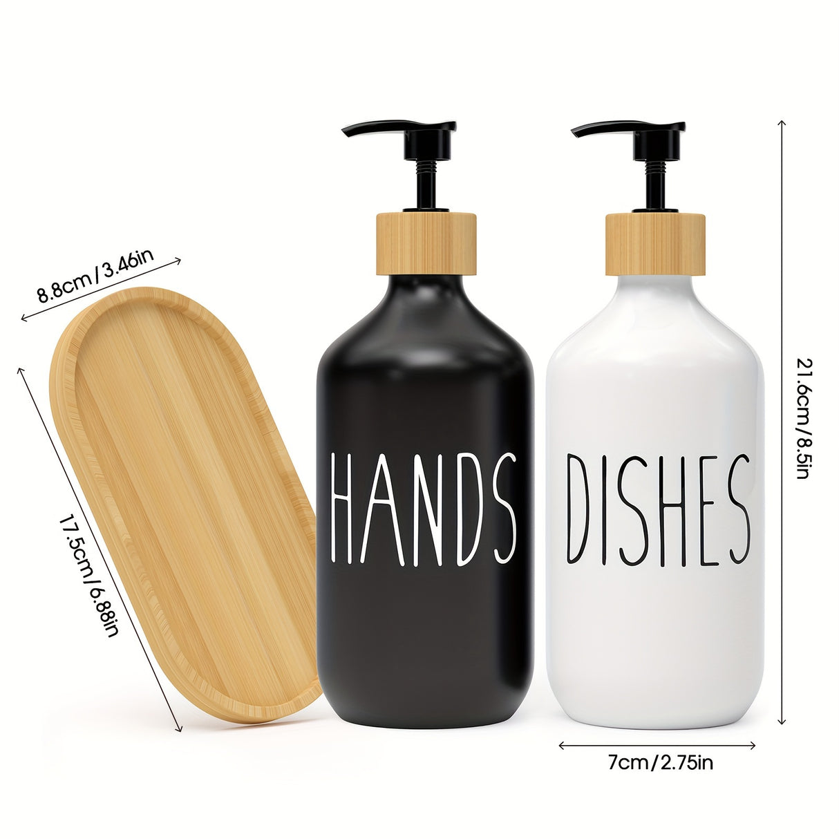 2pcs Soap Dispenser Set, Countertop Lotion Bottle, Bathroom Hand Soap Dispenser, Refillable Empty Bottle For Hand And Dish Soap, Bathroom Accessories, Home Decor