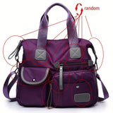 Women Tote Bag With Multi Pockets, Large Capacity Shoulder Bag, Lightweight Nylon Crossbody Bag For Travel