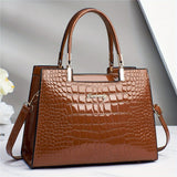 1pc Elegant Crocodile Pattern Leather Handbag, Multifunctional Crossbody Bag with Versatile Design for Women's Outdoor Travel