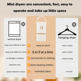Portable Clothes Dryer, 110-240V U.S. Plug |No Odor Mini Travel Laundry Dryers For Light Clothing, Underwear, Baby Clothes Socks Ideal, Birthday, Commencement, Graduation For Family Friends Loved Ones RV Travel, Camping, Apar