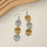 Translucent Acrylic Drop Earrings Skull Shape Pendant Punk Style Shiny Hook Earrings Cartilage Piercing Jewelry