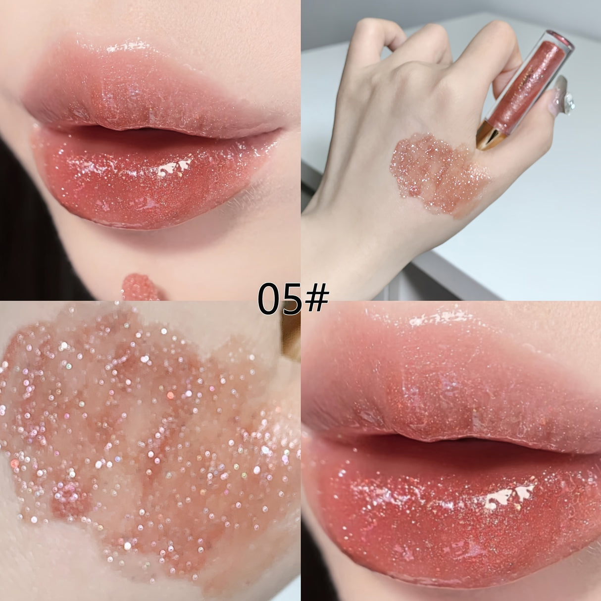 Small Ice Hydrating Plumping Sparkling Lip Honey Lip Glaze Moisturizing Nourishing Water Light Mirror Dewy Lip Golden Fine Flash Pearlescent Galaxy Lip Gloss Tinted Lip Balm Valentine's Day Gifts