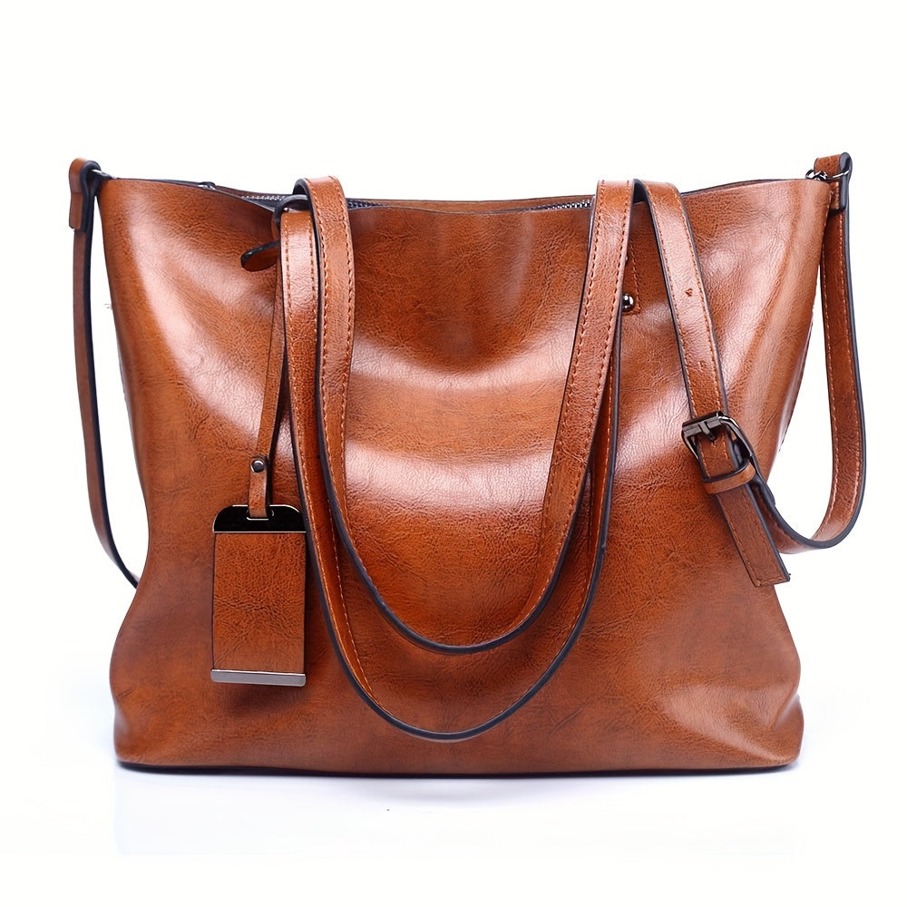 Women Handbags Tote Bag Soft Leather Retro Designer Large Capacity Multi-pocket Casual Ladies Shoulder Crossbody Bag Mother's Day Gift Adjustable Shoulder Strap Purse Cheap On Sale