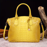 Fashion-Forward Crocodile Pattern Tote Bag - Double Handle Work Purse with Secure Zipper Closure - Perfect for Stylish, Professional Women - A Trendy Daily Accessory