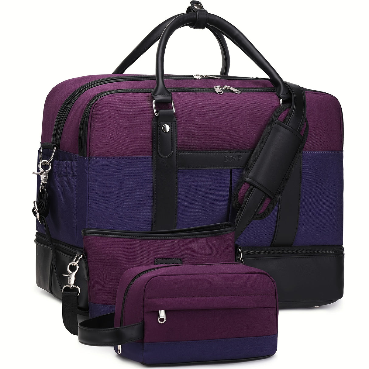 Simple Large-capcity Travel Bag Sets, Lightweight Luggage Zipper Handbag, Portable Overnight Bag With Detachable Strap Unisex Bag For Daily Use