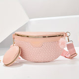 Women's PU Leather Waist Pack Fanny Pack with Adjustable Strap, Black Solid Color Sports Belt Bag, Lightweight Chest Pouch with Zipper Closure, Casual Fashion Crossbody Bag with Polyester Lining - Guangzhou Lightweight Sports