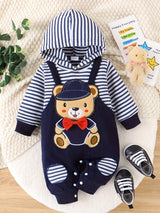 Baby Boy Clothes Newborn Outfits Infant Fall Winter Long Sleeve Cartoon Romper Bodysuit+ Pocket Pants Set 0 Months-18 Months, for Outdoor