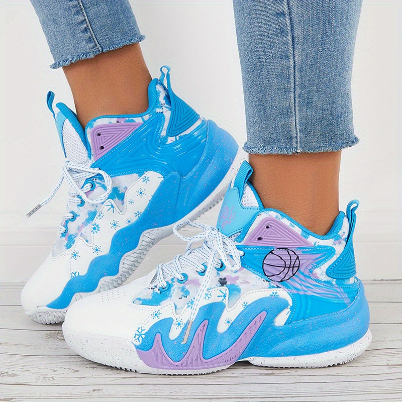 Women's Fashion Color Blocking Running Shoes - Non-Slip, Breathable, Shockproof Basketball Shoes for Comfort and Style!