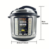 6 qt 11-in-1 Instant Multi Cooker - Electric Pressure Cooker with Advanced Safer Venting Design, Rice Cooker, Soup Maker, Pizza Oven, Fried Meat Stew Cooker, Rice Cake Porridge Slow Cooker, 1000W Stainless Steel with Easy One