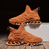 Men's Color Block Trendy Blade Sneakers, Breathable Shock Absorption Running Shoes, Non Slip Sneakers For Gym Jogging Tennis, 2023 New