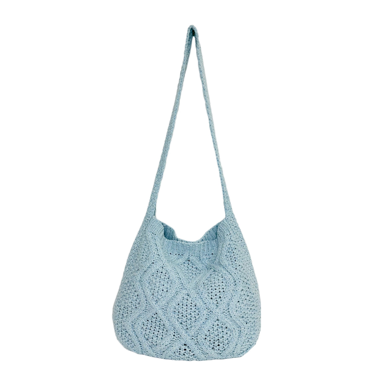 Trendy Literary Crochet Hobo Bag - Hollow Out Knitted, Crossbody, Stylish, Fashionable, and Spacious Handbag for Women