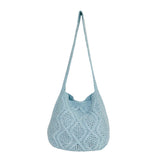 Trendy Literary Crochet Hobo Bag - Hollow Out Knitted, Crossbody, Stylish, Fashionable, and Spacious Handbag for Women