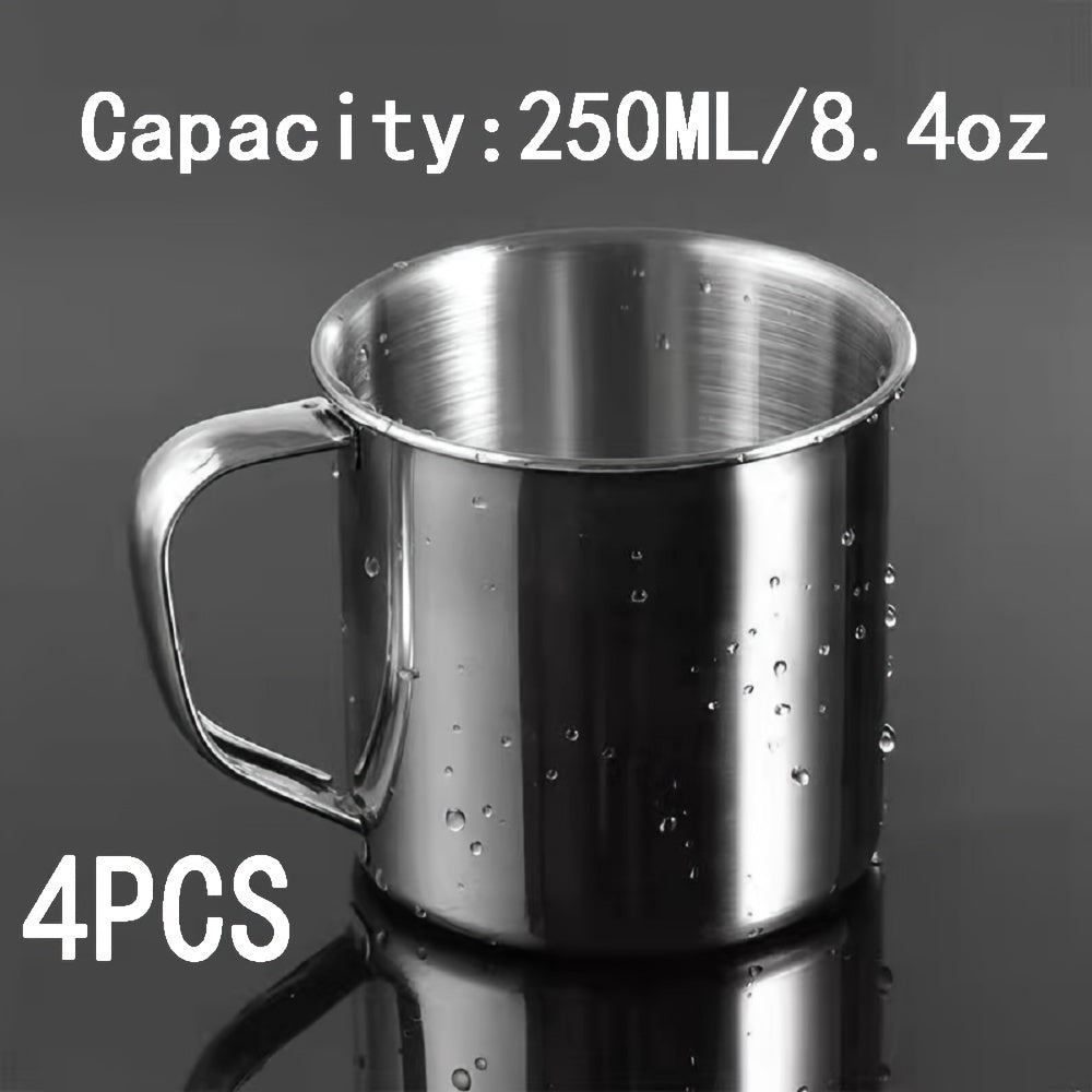 4pcs/10pcs 250ml Insulated Stainless Steel Mug Set - Durable, Portable, and Leak-Proof for Hot and Cold Beverages - Perfect for Camping, Picnics, Outdoor Adventures, and Daily Use
