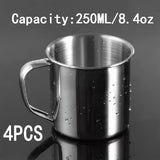 4pcs/10pcs 250ml Insulated Stainless Steel Mug Set - Durable, Portable, and Leak-Proof for Hot and Cold Beverages - Perfect for Camping, Picnics, Outdoor Adventures, and Daily Use