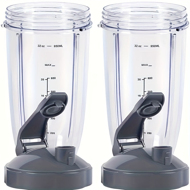 2pcs, Replacement Parts For Nutribullet Blender, Including A 32oz Cup With Flip-top Lid, Compatible With Nutribullet 600W And 900W Blenders