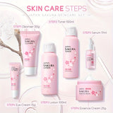 6 Pcs LAIKOU Sakura Hydrating Facial Care Set - Intensely Moisturize, Firm, and Nourish All Skin Types with Hyaluronic Acid - Perfect Gift for Holidays, Birthdays, Valentines Day, and Fathers Day