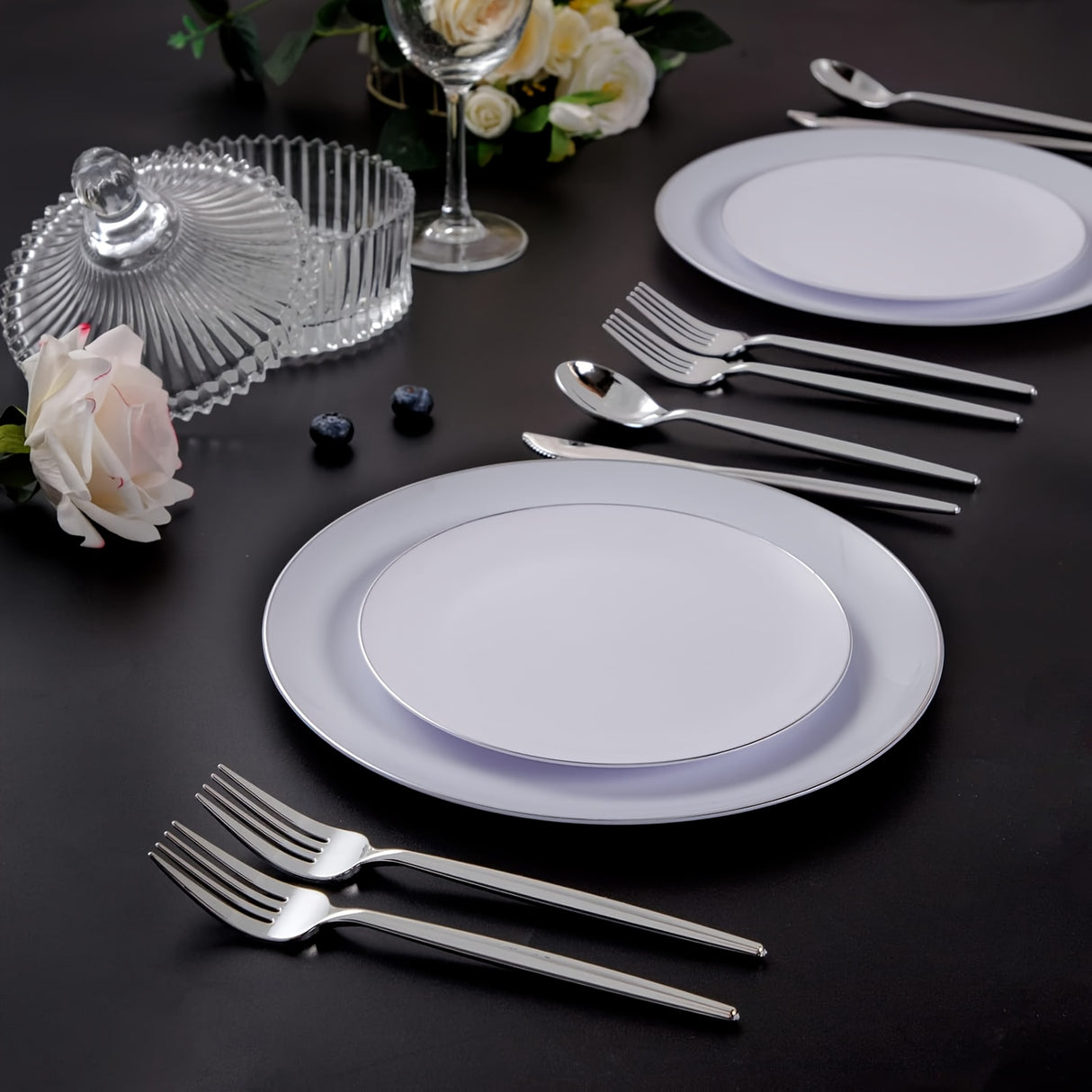 50pcs, Golden Plastic Silverware, Luxury Golden Plastic Cutlery, Heavy Weight Golden Plastic Flatware, Golden Utensils Set Disposable Include Golden Forks, Golden Spoons, Golden Knives For Party