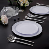 50pcs, Golden Plastic Silverware, Luxury Golden Plastic Cutlery, Heavy Weight Golden Plastic Flatware, Golden Utensils Set Disposable Include Golden Forks, Golden Spoons, Golden Knives For Party