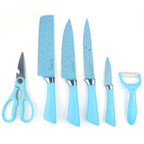 6-Piece Kitchen Knife Set - Ultra-Sharp Stainless Steel Blades with Non-Stick Coating, Dishwasher Safe - Includes 4 High-Quality Knives, Scissors, and Grater for Professional Chefs