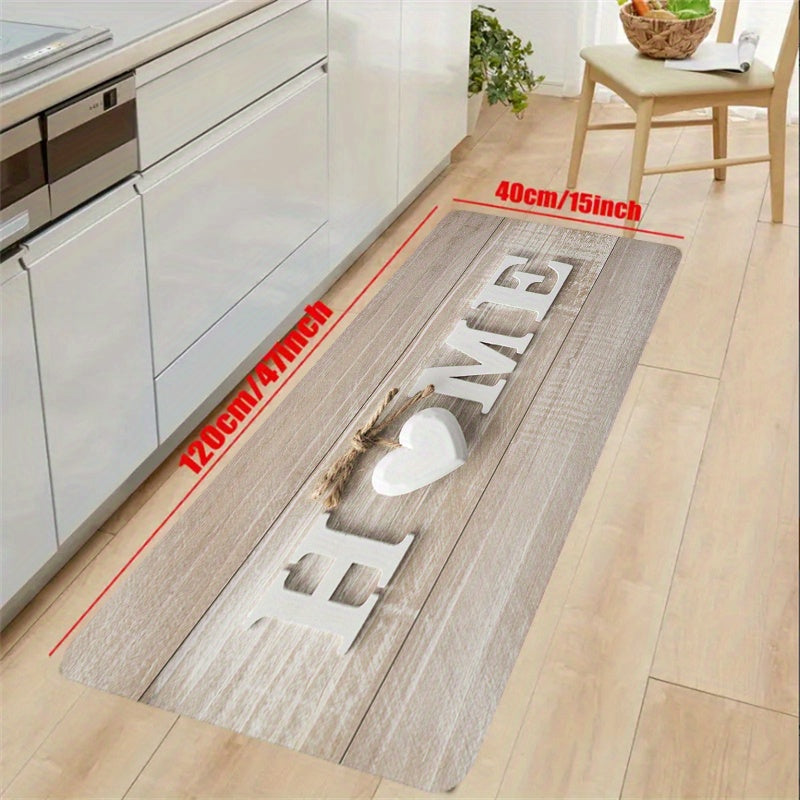 1pc 3D Heart Print Kitchen Mat, Sweet Valentine's Day Festive Rug, Washable Carpet, Suitable For Dining Room Living Room Laundry Room Indoors Home Decor Outdoors Spring Decor Gift
