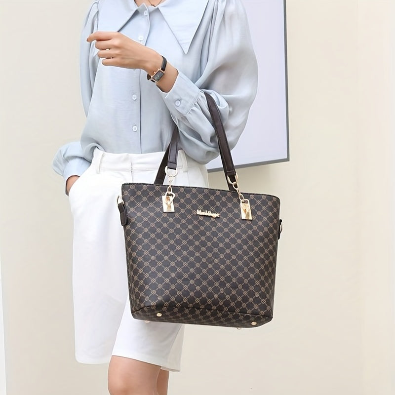 6pcss/set Designer Inspired PU Leather Keychain Wallet Set: Wristlet, Handbag, Crossbody, Tote, Duffle Bag