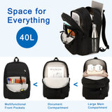 Laptop Backpack 17 inch for Women Men Large College Bookbags Waterpoof Work Business Travel Backpacks Kids School Bag for Girls Boys Students Teens Elementary Schoolbag Casual Daypack Sport -Black