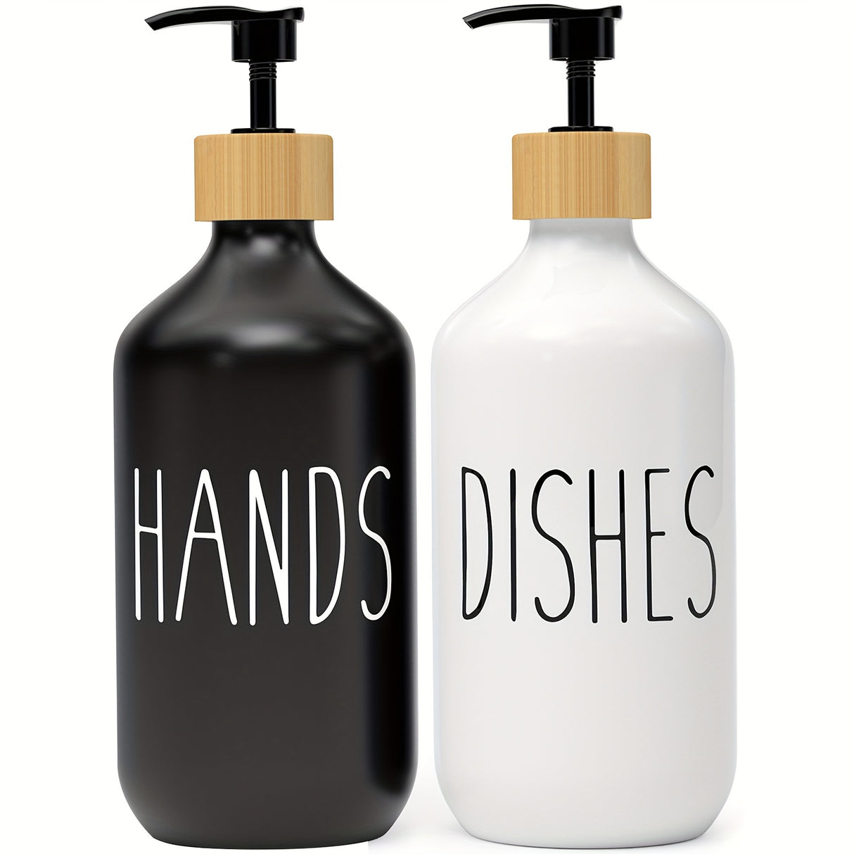 2pcs Soap Dispenser Set, Countertop Lotion Bottle, Bathroom Hand Soap Dispenser, Refillable Empty Bottle For Hand And Dish Soap, Bathroom Accessories, Home Decor