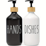 2pcs Soap Dispenser Set, Countertop Lotion Bottle, Bathroom Hand Soap Dispenser, Refillable Empty Bottle For Hand And Dish Soap, Bathroom Accessories, Home Decor