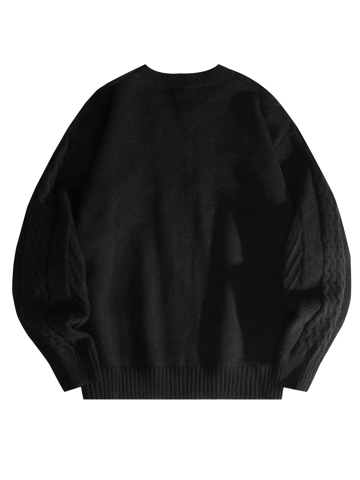 Cozy Cable Knit Sweater for Men - Soft, Warm & Stylish Pullover with Round Neck - Perfect for Fall/Winter Casual Wear, Genghis Khan, Home & Outdoor, Couple's Version