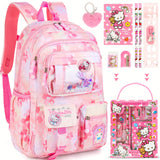 Girls' Hello Kitty Backpack/Duffel Bag - Pastel Pink School Bag with Zipper Closure, Large Capacity Travel luggage, Adjustable Shoulder Straps - Lightweight daypack for Girls, Birthday/Christmas/Holiday Gift for Anime Fans, O