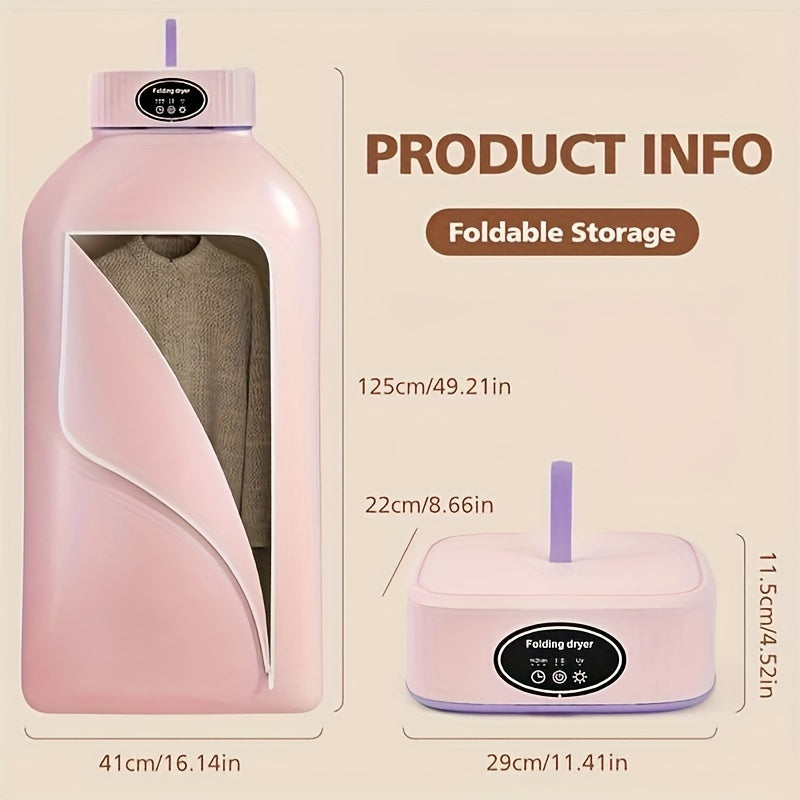 Portable Clothes Dryer, Mini Dryer Machine With Timing Function Equipped - Compact And Convenient Drying Solution For Apartment, Dorm, RV - Quick And Easy To Use Compact Dryer Machine With Dryer Bag For Delicate Garments