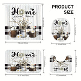 1/4pcs Deluxe White Daisy Pattern Shower Curtain Set - Bathroom Essentials with Non-Slip Mat, U-Shaped Toilet Mat, and 12 Hooks - Complete Bathroom Decor Solution