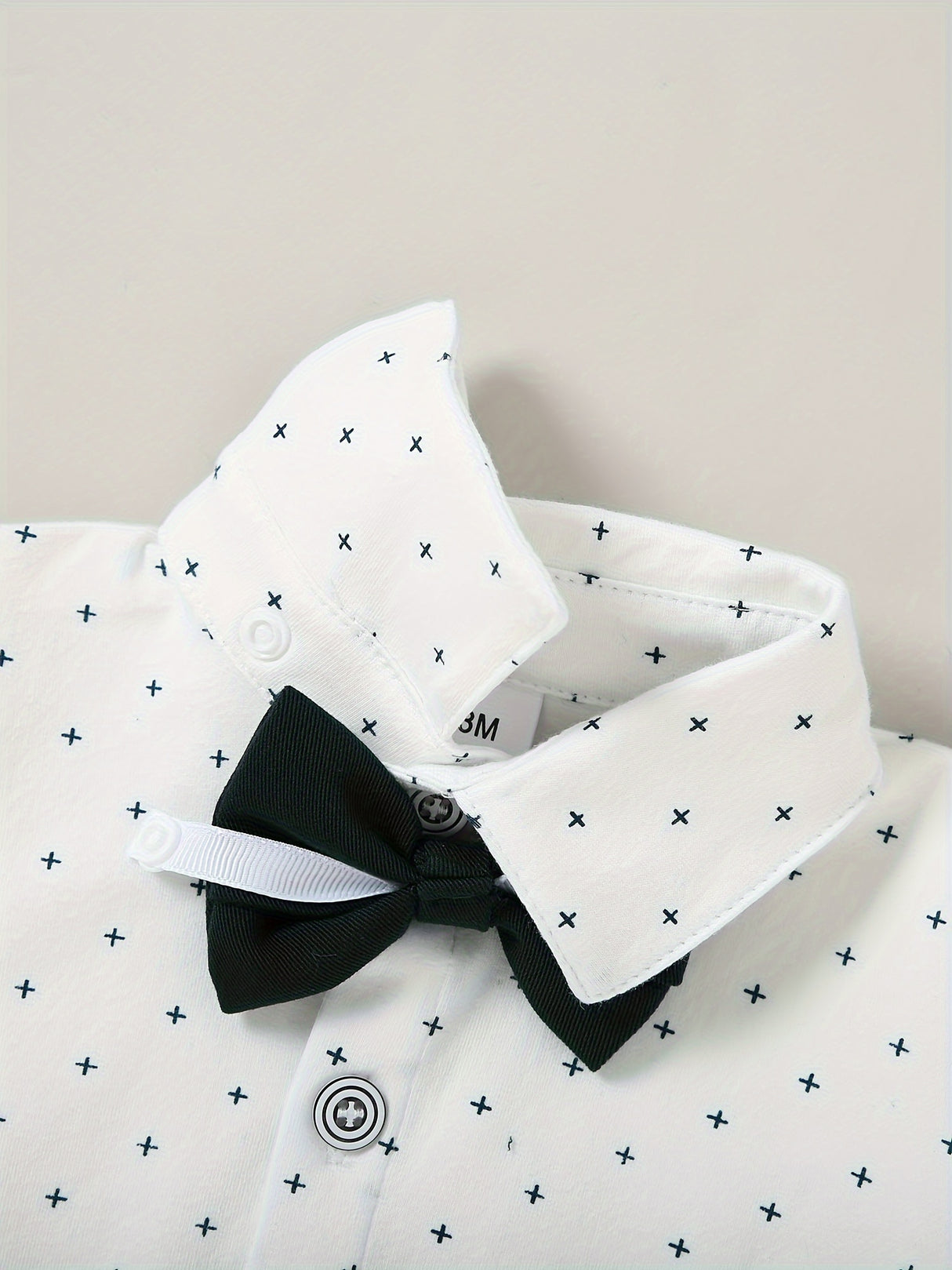 5 Pieces Baby Boy Long Sleeve Gentleman Suit Baby Boy Holiday Party Wedding Dress Suit One-piece Shirt, Vest, Trousers, Bowtie, Corsage 0-24M Soft And Comfortable Cotton Toddler Clothing