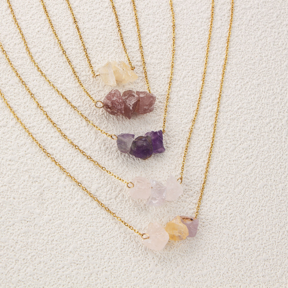 Irregular Crystal Stone Necklace Exquisite Colorful Pendant Neck Jewelry Lucky Protection Jewelry Gift