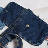 Vintage Washed Denim Belt Bag for Women - Versatile Fanny Pack with Phone & Coin Pockets, Perfect for Casual Outings, Parties & Dates