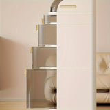 1pc Slimline Multi-Tier Waterproof Storage Cabinet with Rollers - Space-Saving Solution for Bathroom Essentials & Linens, No Assembly Required, Easy Access, and Durable Construction